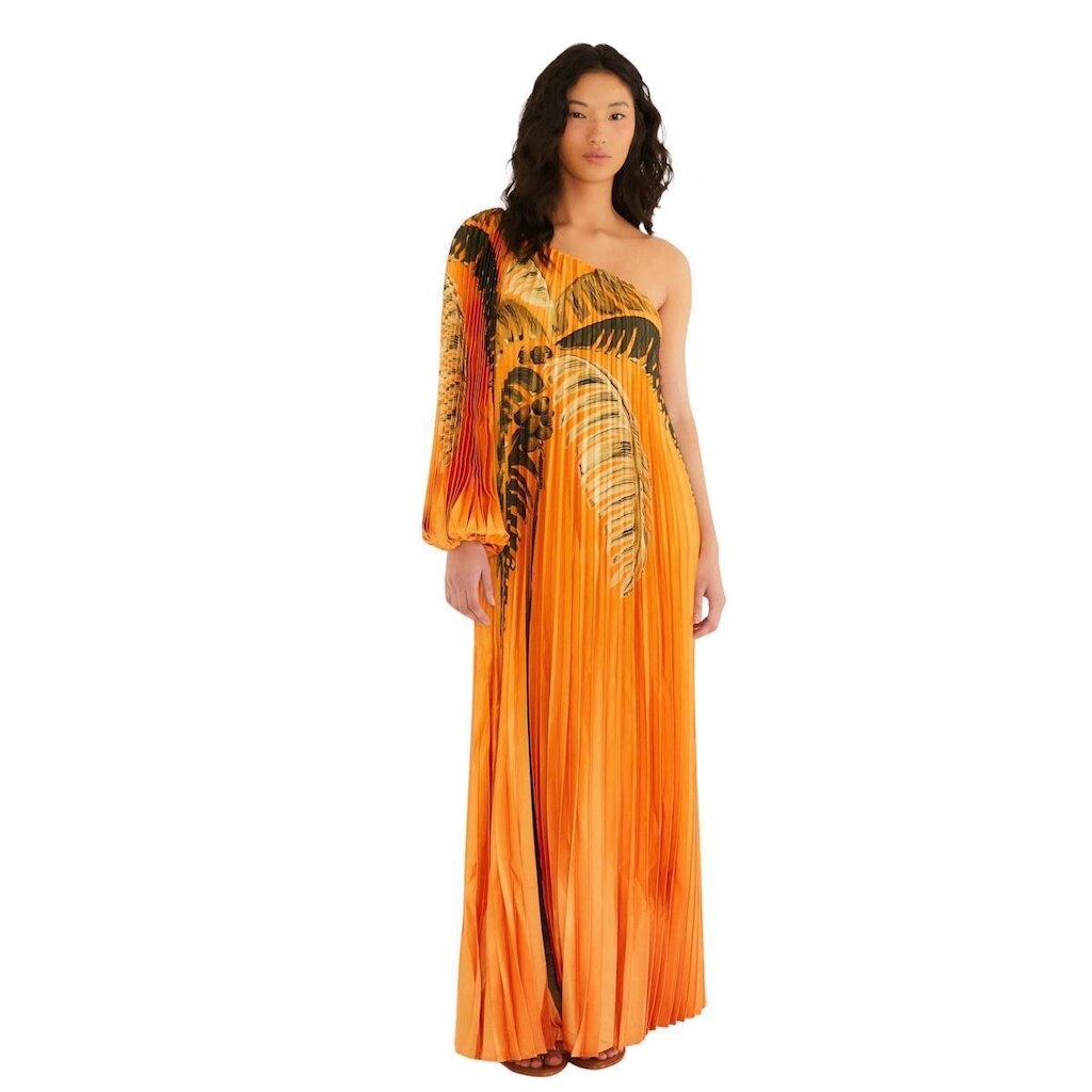 Vestido Plissado Farm Rio Ombro Só Itacaré