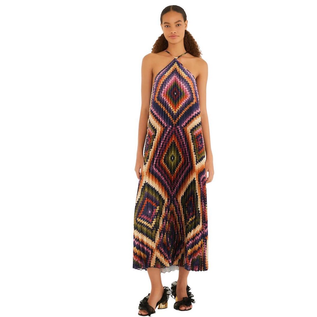 Vestido Plissado Farm Rio Pretti