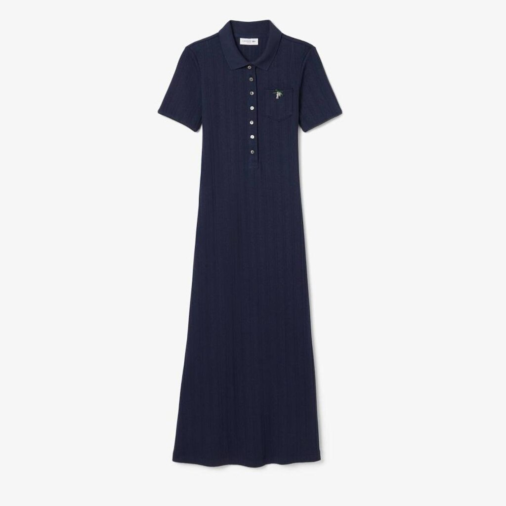 Vestido Polo Lacoste Longo Pointelle – Modelagem Ajustada Feminino