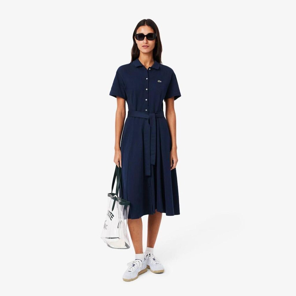 Vestido Polo Lacoste Mini Piqué Rodado Feminino