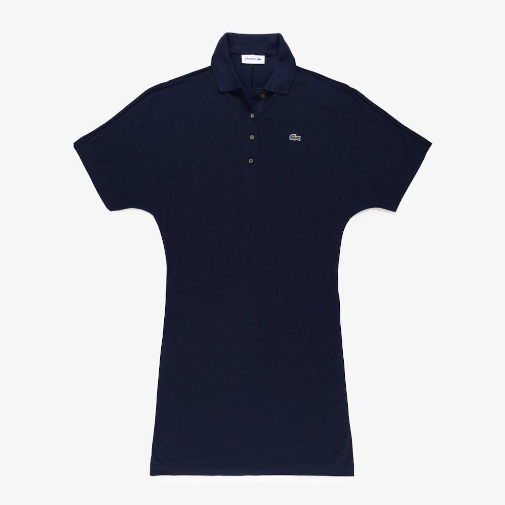 Vestido Polo Piqué com Manga Morcego