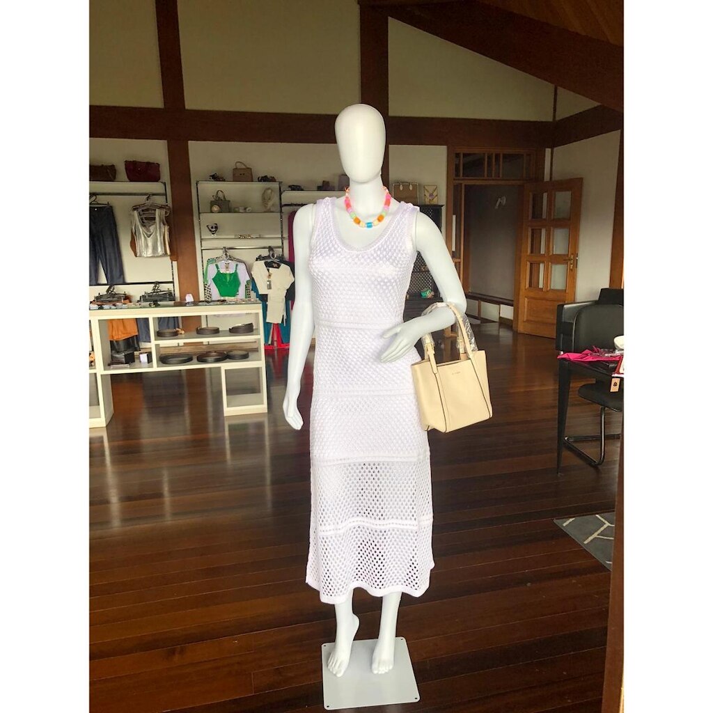 Vestido Ponto Tela Rayon Longo