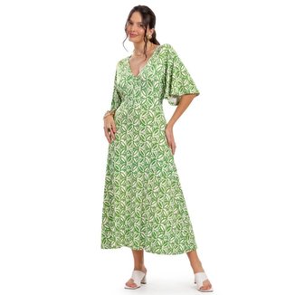 VESTIDO ROVITEX MIDI ESTAMPADO FEMININO