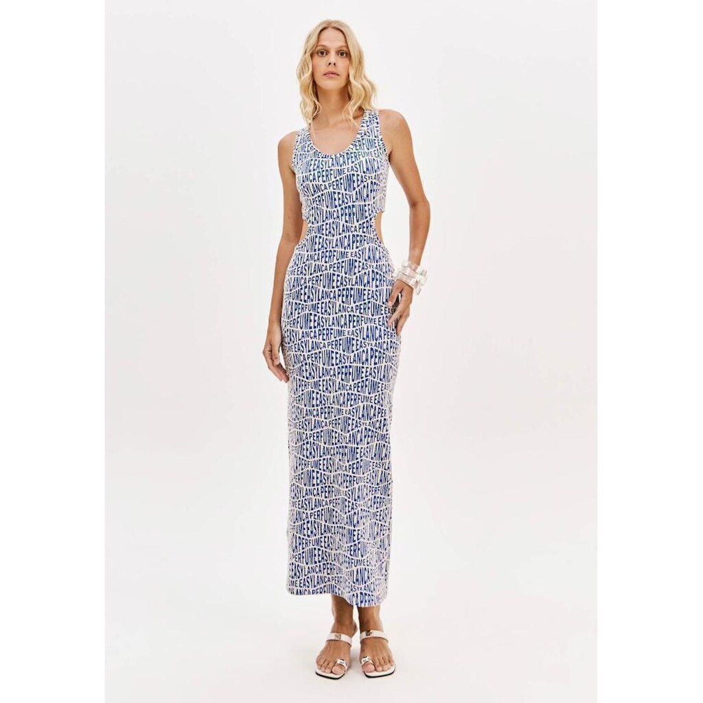 Vestido Super Midi Com Recortes