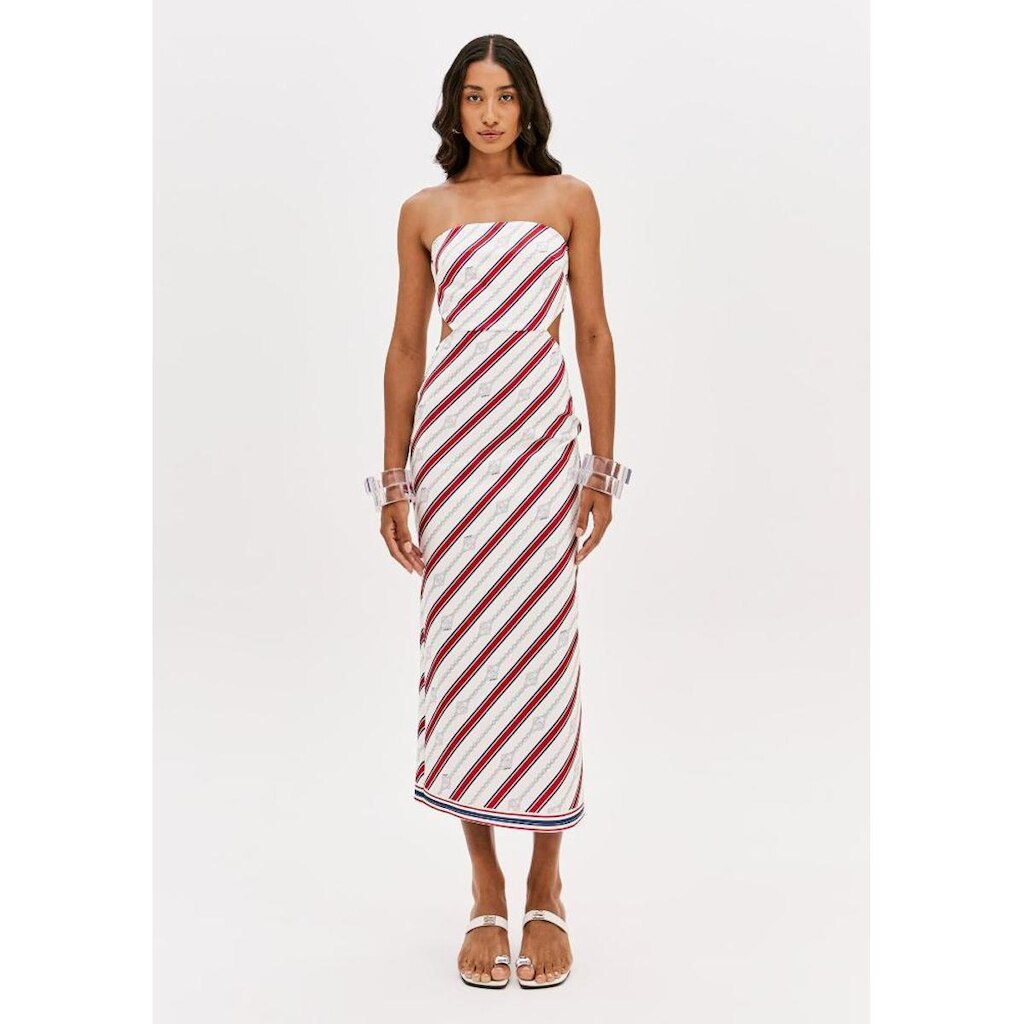 Vestido Super Midi Sem Alças Estampado