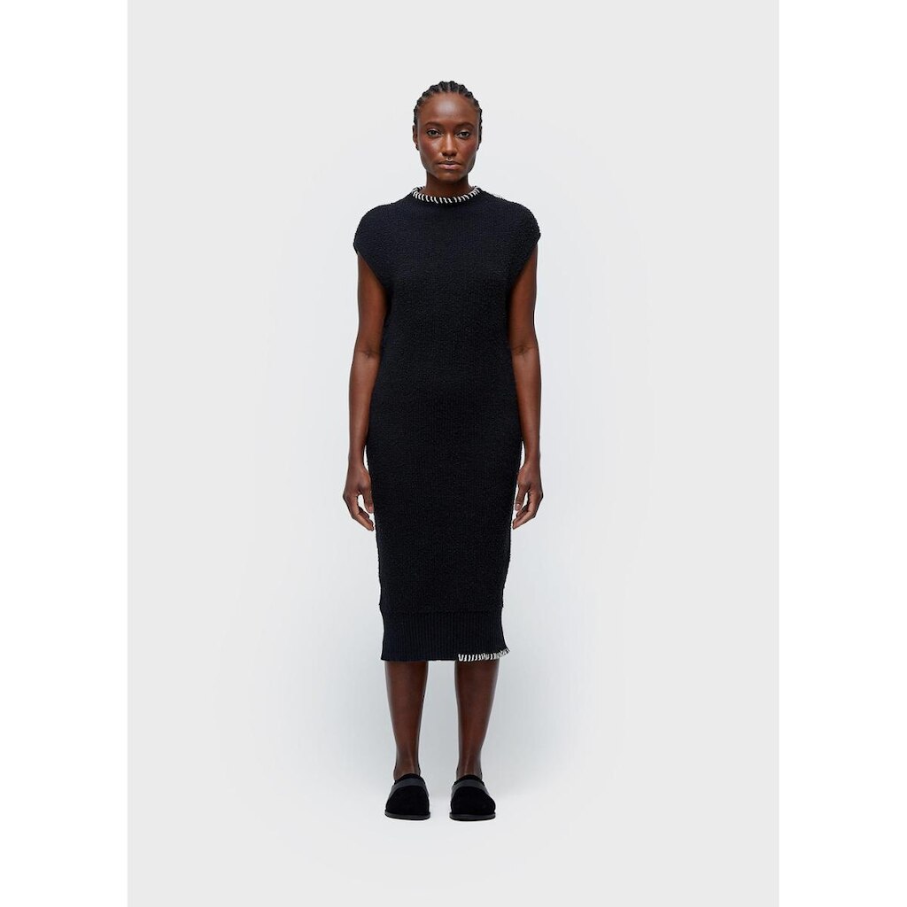 Vestido tricot bouclet pespontos OSKLEN