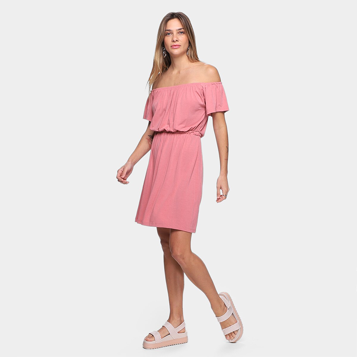 Vestido Volare Curto Ombro A Ombro Estilo Cigana - 3
