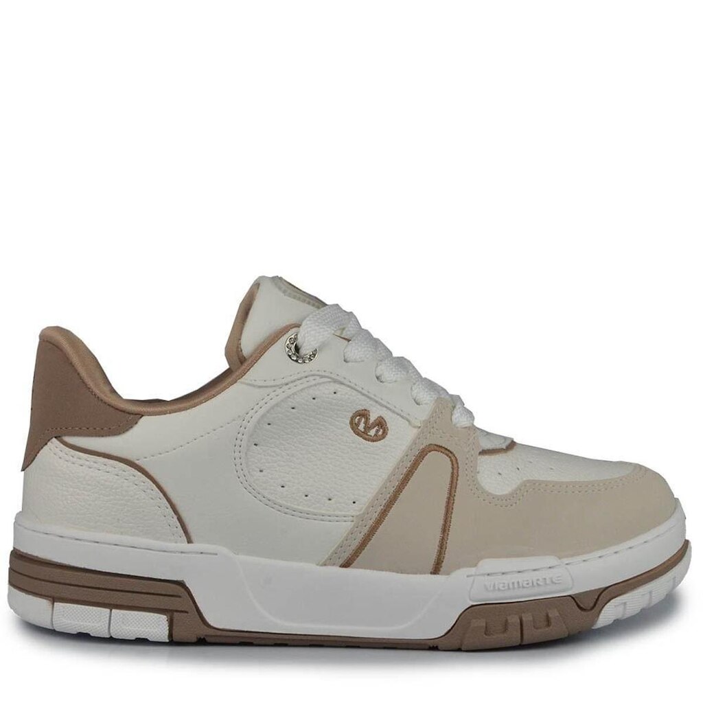 Via Marte Tênis Casual Via Marte Feminina 218-007-11 NBK BEGE/BCO/MILK 38