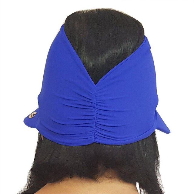 Viseira Turbante com Proteção UV 50+ Dupla Face Azul Bic e Preto