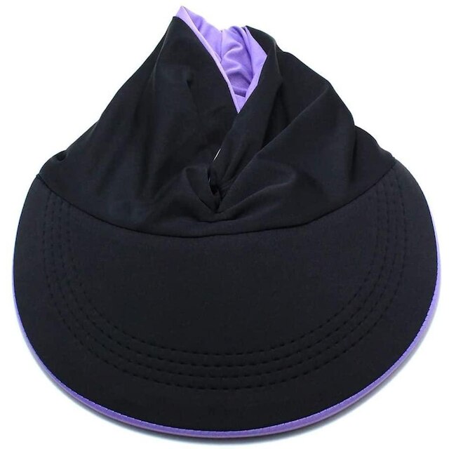 Viseira Turbante com Proteção UV 50+ Dupla Face Lilas e Preto