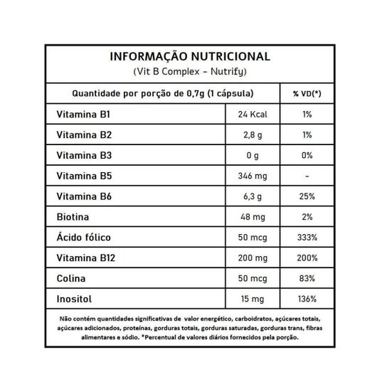 Vit B Complex - Nutrify 60 cápsulas
