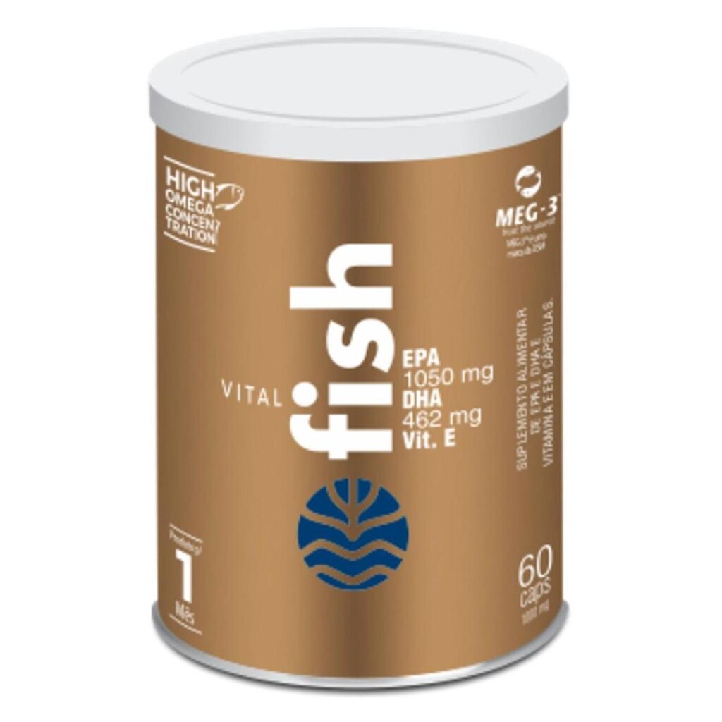 Vital Fish - Óleo de Peixe em Cápsulas - 60 cáps de 1.000mg