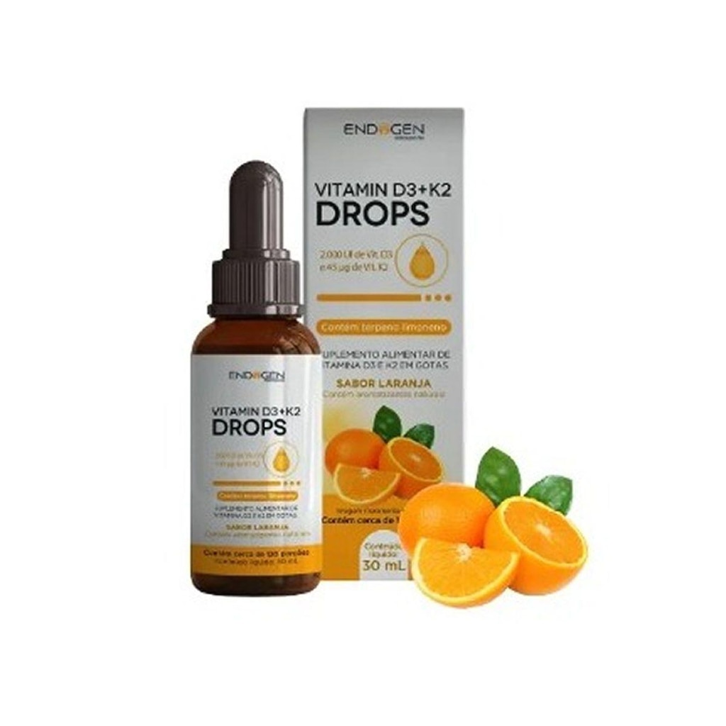 Vitamin D3+K2 Drops - 30ml Laranja - Endogen