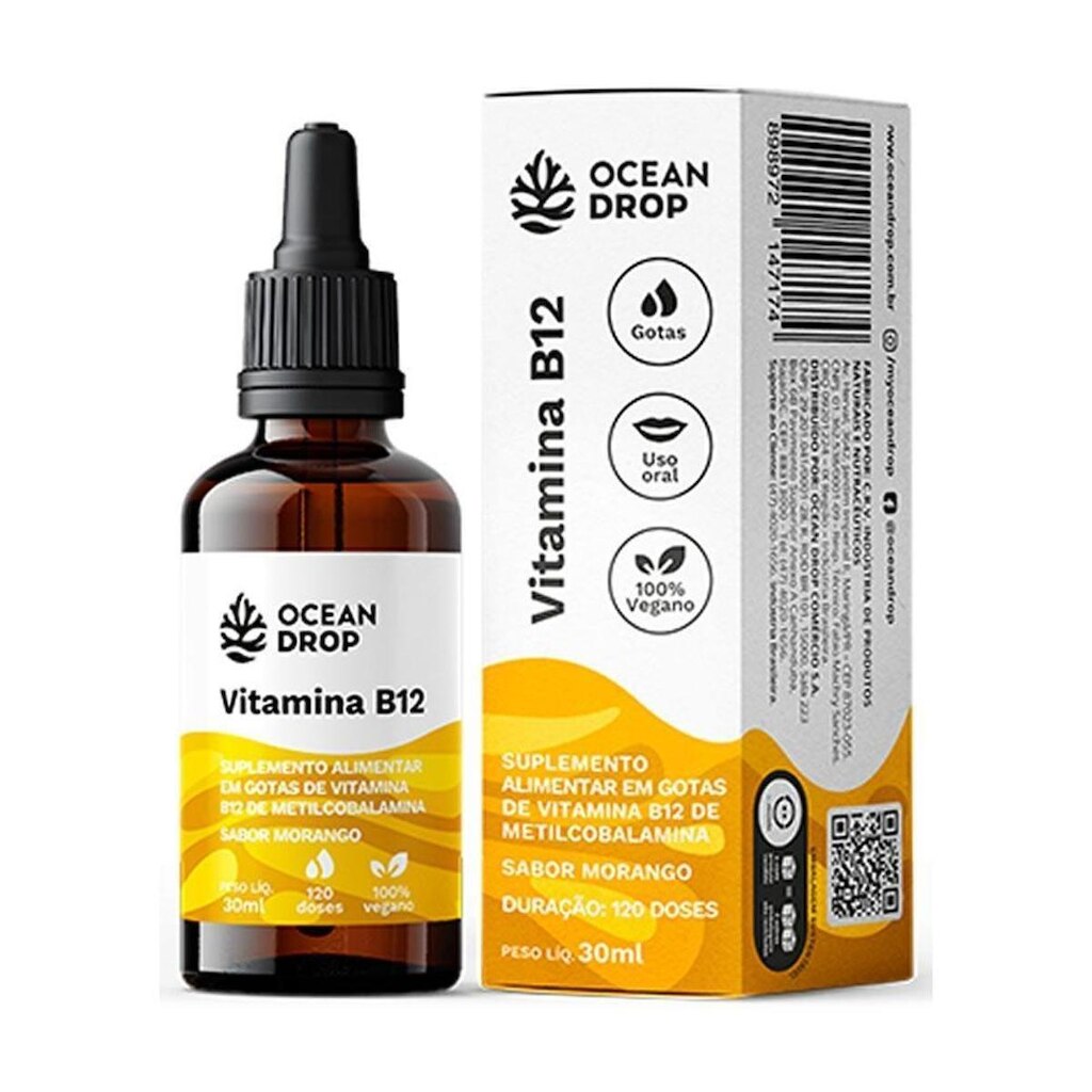 Vitamina B12 Em Gotas 30ml 120 Doses Metilcobalamina Ocean Drop
