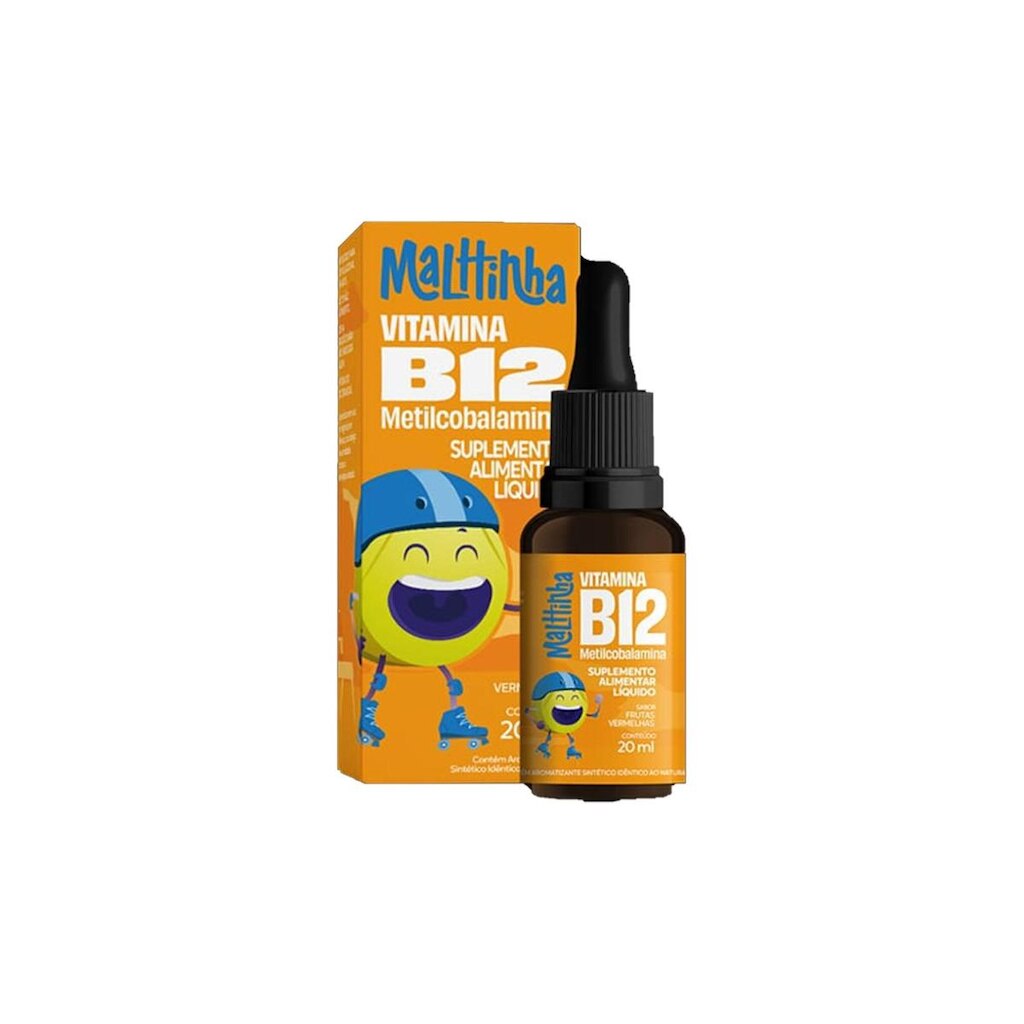 Vitamina B12 Kids gotas 20ml Sabor Frutas Vermelhas Malttinha Maltta