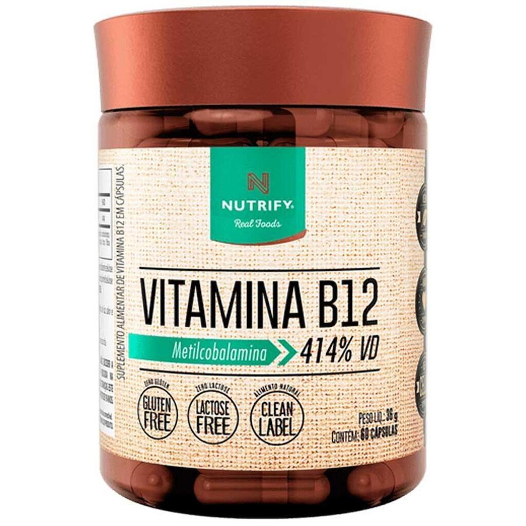 Vitamina B12 Metilcobalamina 414% VD com 60 cápsulas Nutrify
