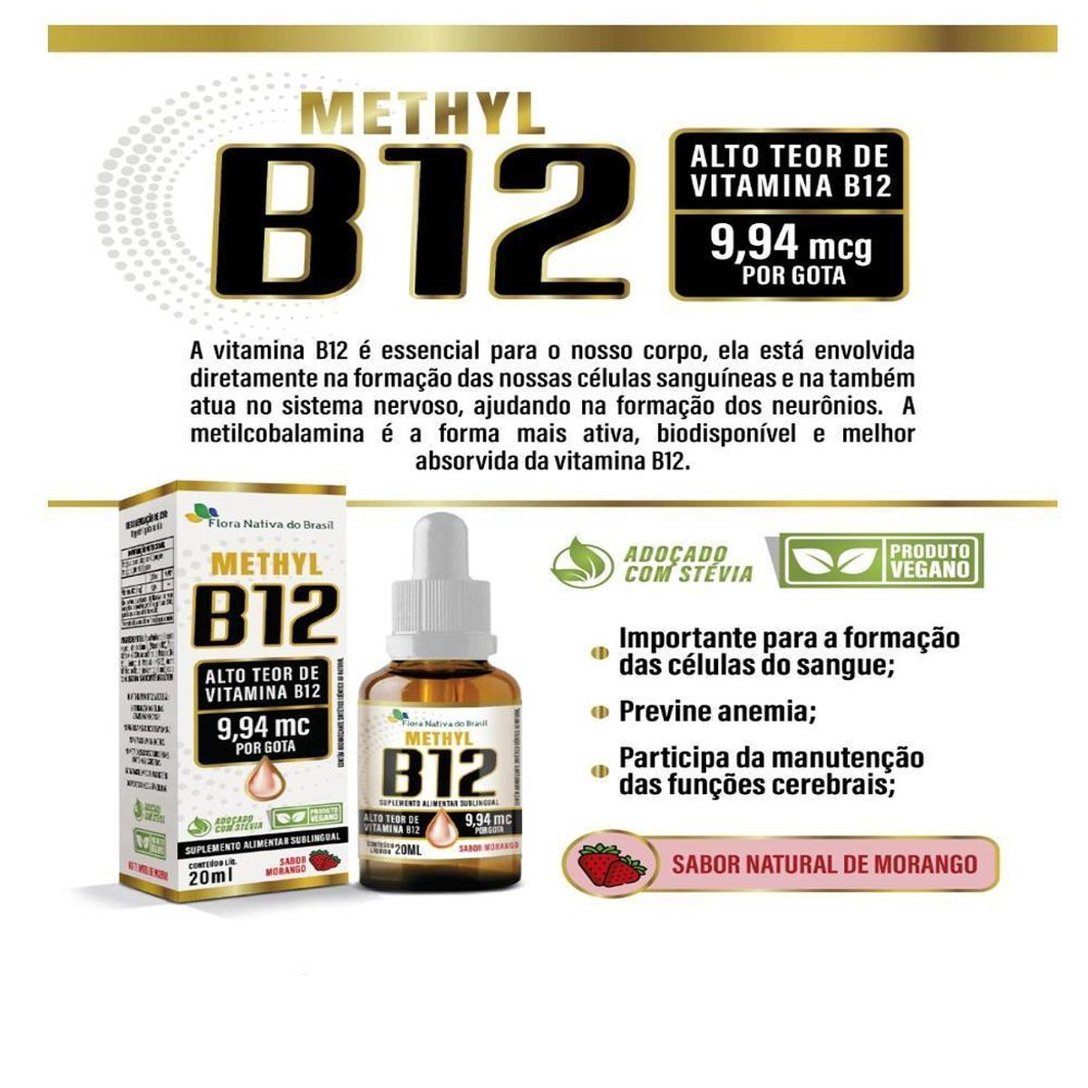 Vitamina B12 Metilcobalamina 9,94mcg Por Gota 20ml Flora Nativa