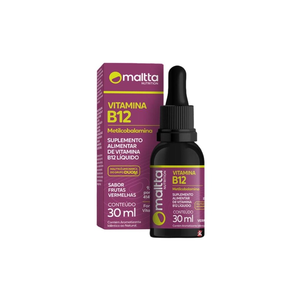 Vitamina B12 Metilcobalamina gotas 30ml Sabor Frutas Vermelhas Maltta