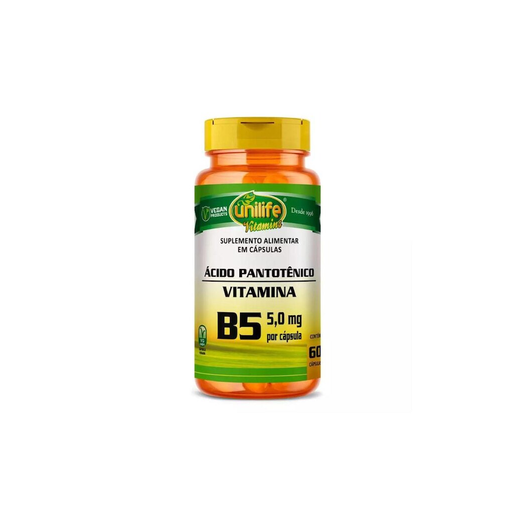 Vitamina B5 Ácido Pantotênico 60 cápsulas Unilife