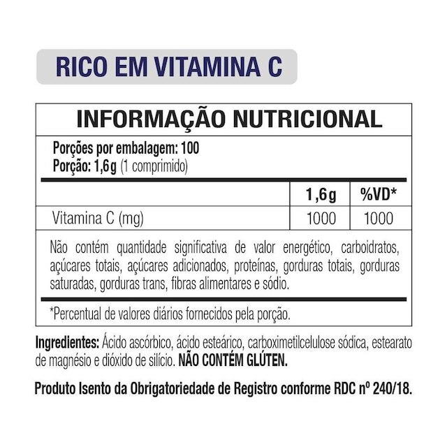 Vitamina C 1000 mg Vitgold 100 comprimidos