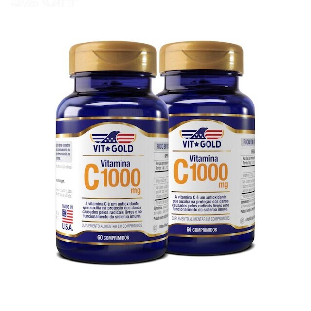 Vitamina C 1000 mg Vitgold Kit 2x 60 comprimidos