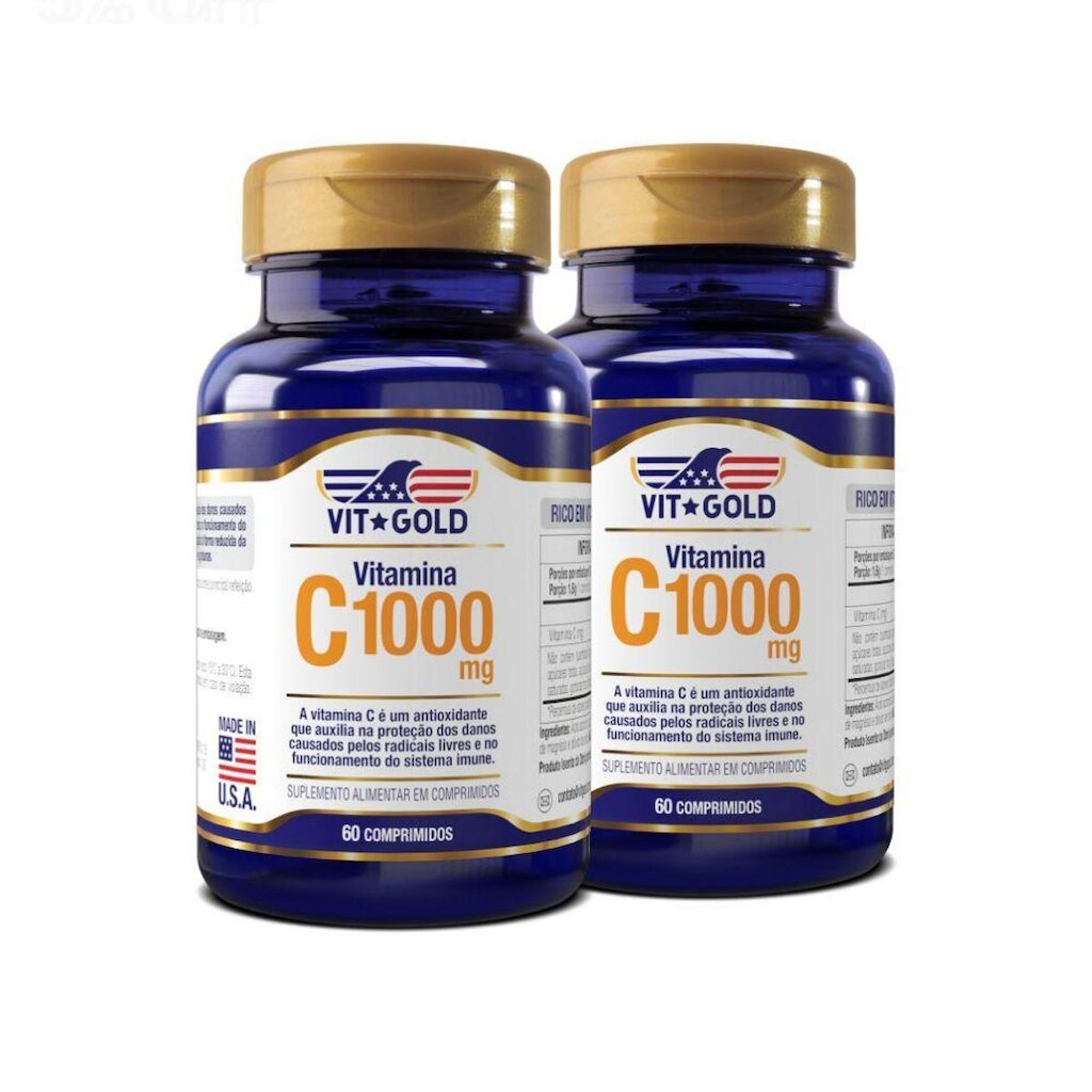 Vitamina C 1000 mg Vitgold Kit 2x 60 comprimidos