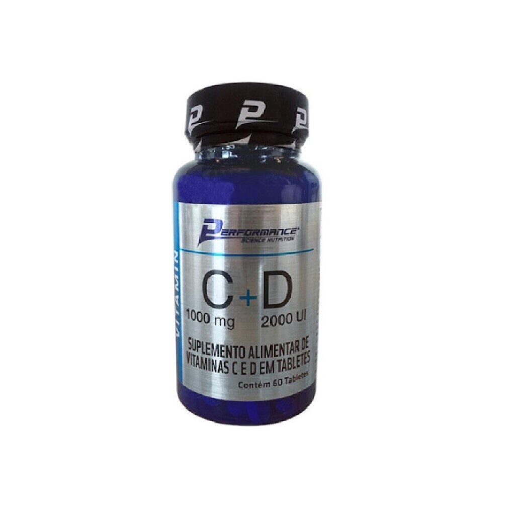 Vitamina C 1000mg + Vitamina D3 2000UI 60 Tabletes   Performance Nutrition