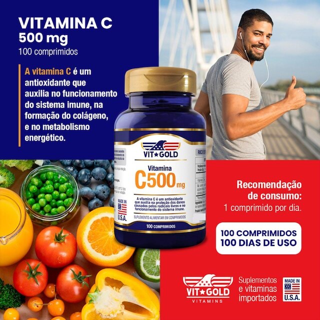 Vitamina C 500mg Vitgold 100 comprimidos