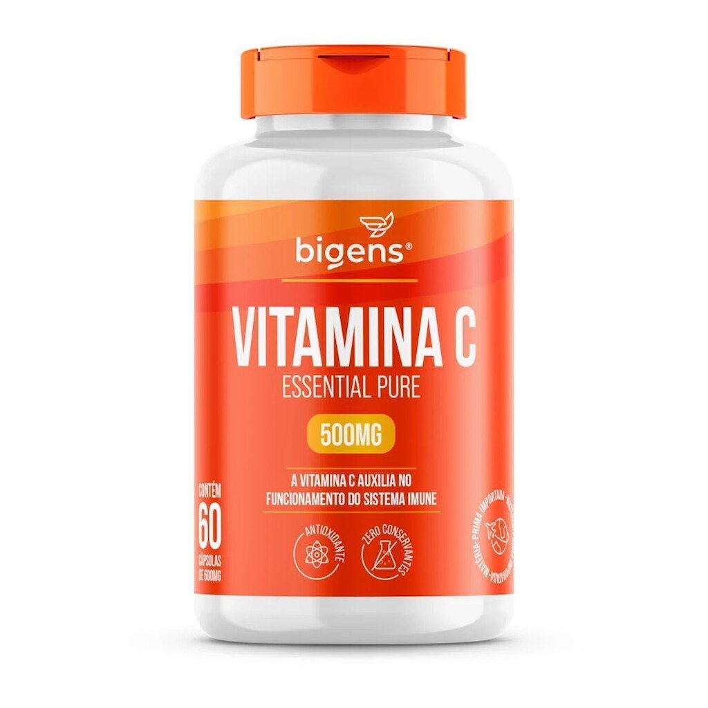 Vitamina C Essential Pure 500mg - 60 Cápsulas - Bigens