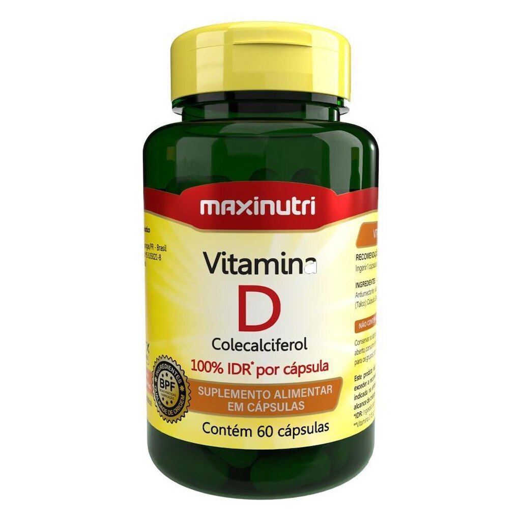 Vitamina D 100% IDR 60 Cápsulas Maxinutri