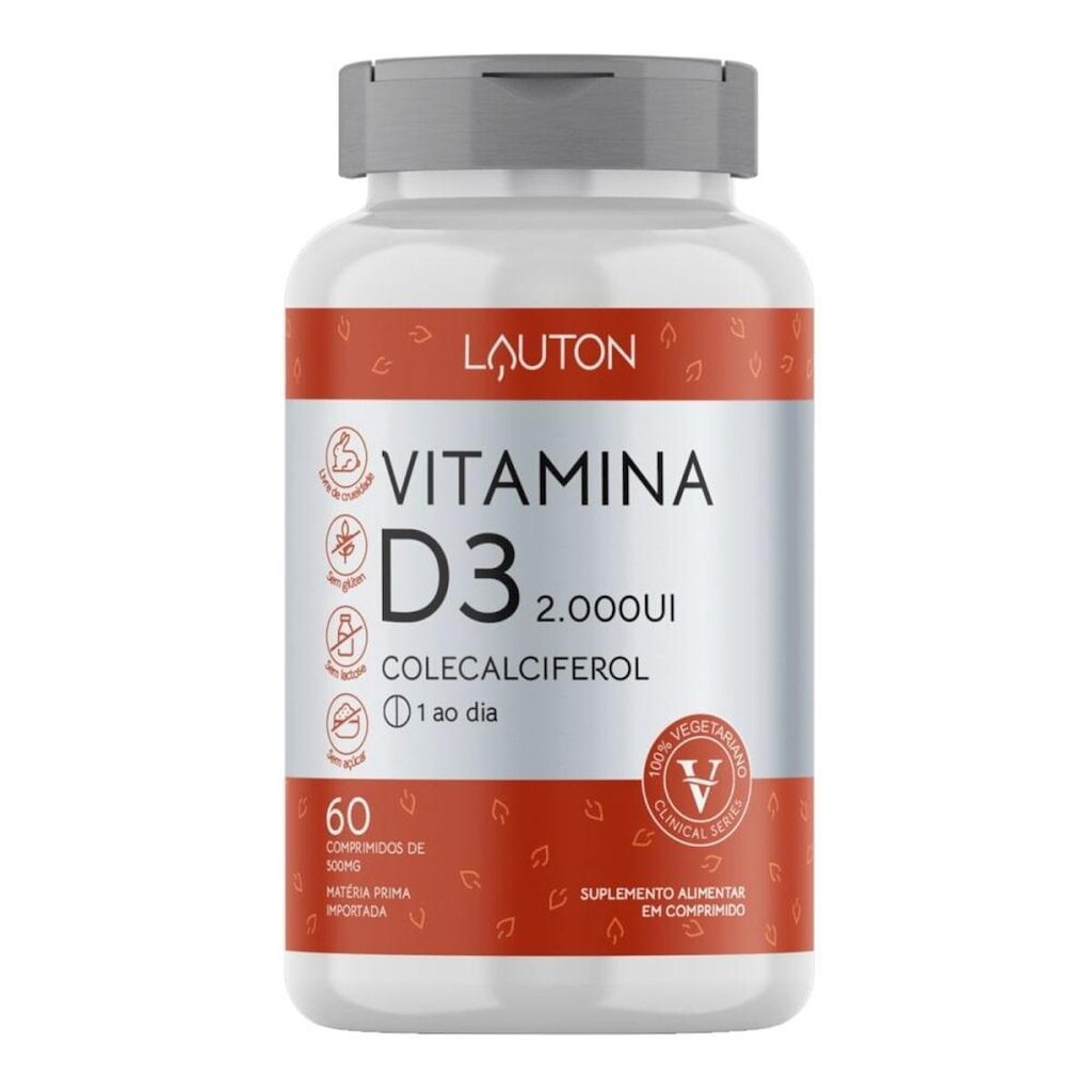 Vitamina D3 2.000 UI Colecalciferol 60 Comprimidos - Lauton