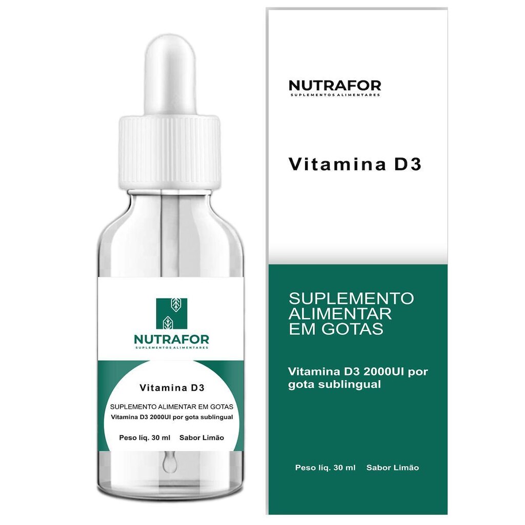Vitamina D3 2000ui Gotas Sublingual 30 Ml - Maior Absorção