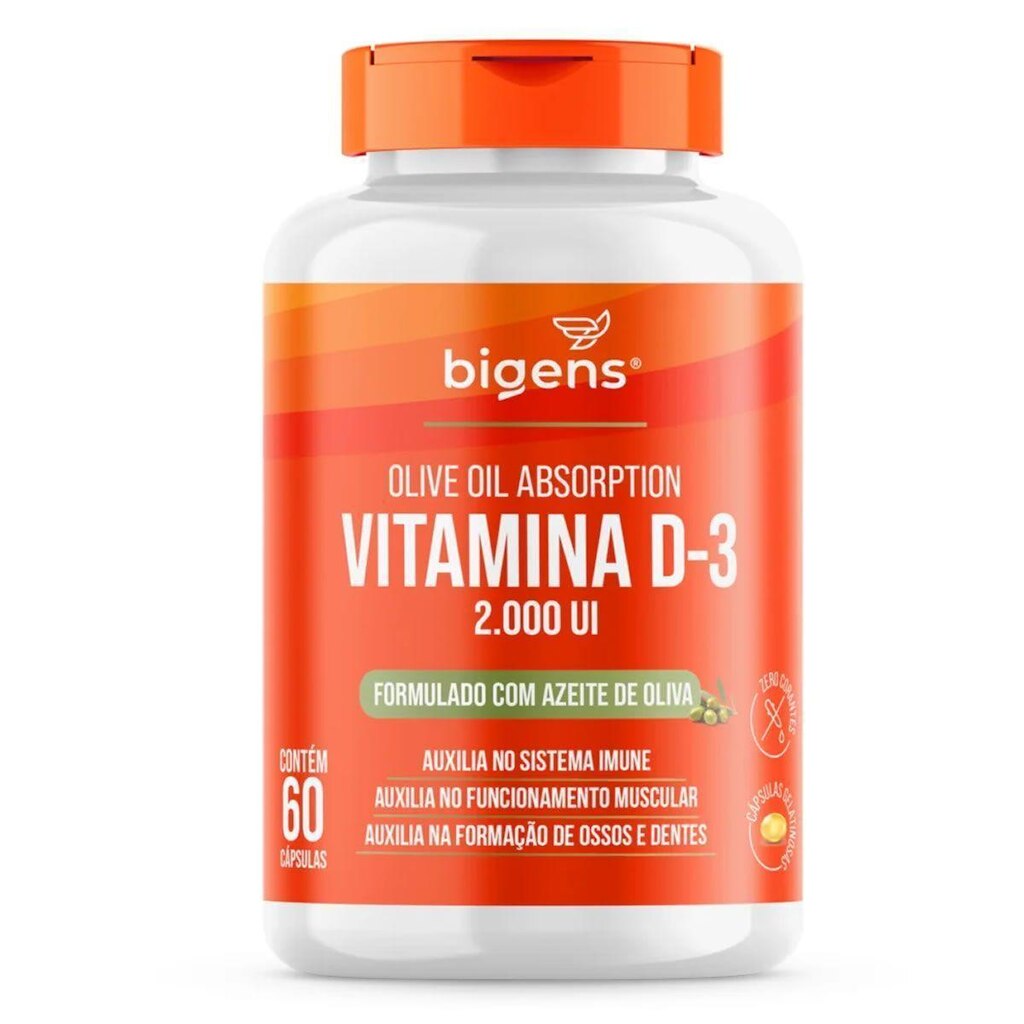 Vitamina D3 Azeite Oliva - 240 Cápsulas - Bigens