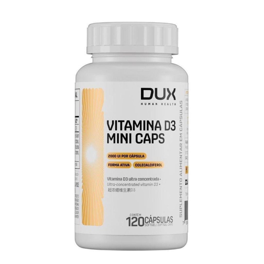 Vitamina D3 Colecalciferol 2000 UI 120 Caps - Dux