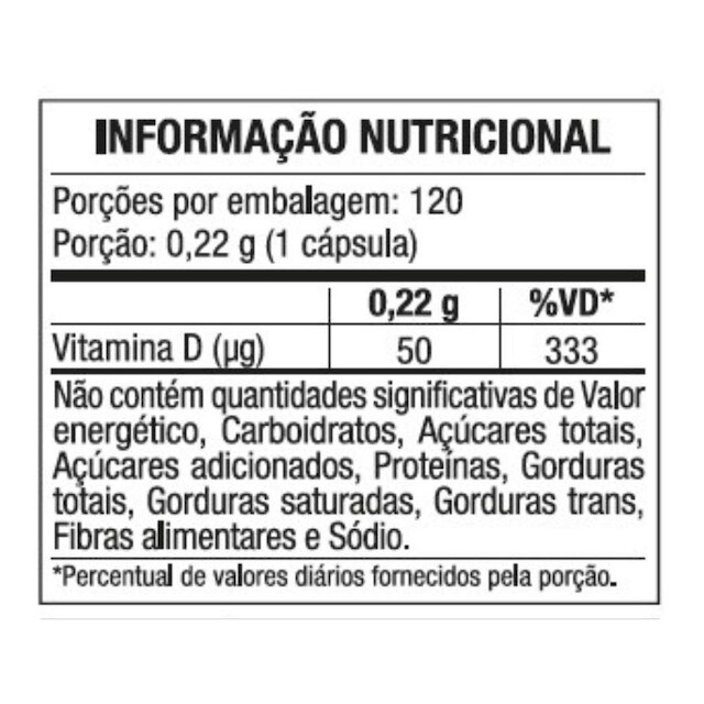Vitamina D3 Colecalciferol 2000 UI 120 Caps - Dux