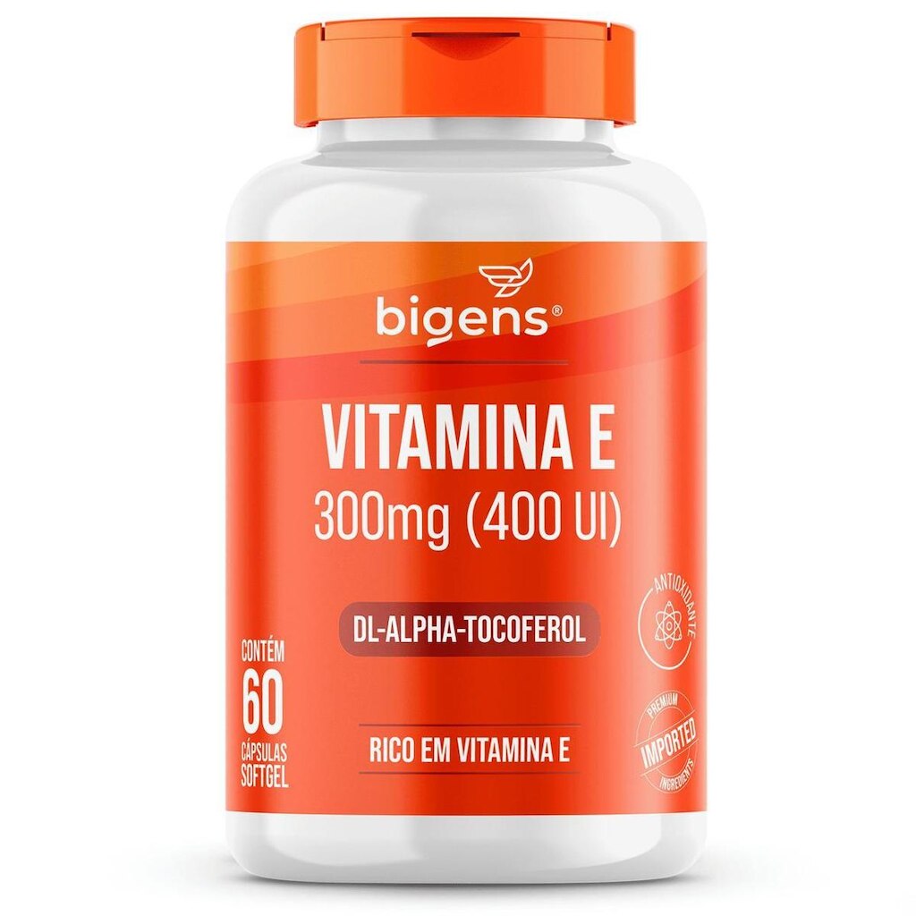 Vitamina E 300mg 400 Ui DL-Alpha-Tocoferol 60 Caps - Bigens