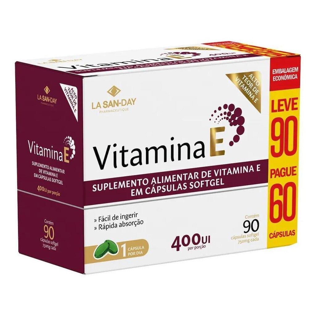 Vitamina E 400ui 90 Cápsulas La San Day