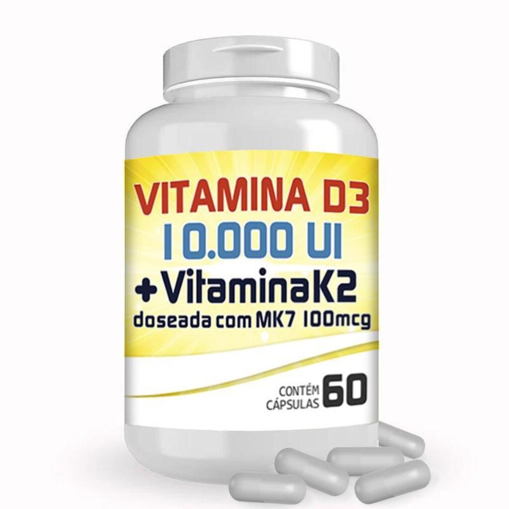 Vitamina K2 100mcg + Vitamina D3 10.000UI 60 cápsulas