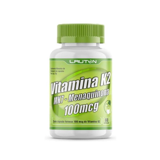 Vitamina K2 Mk7 - Menaquinona 100mcg - 60 Capsulas - Lauton Menor preço em Vitamina K2 Mk7 - Menaquinona 100mcg - 60 Capsulas - Lauton