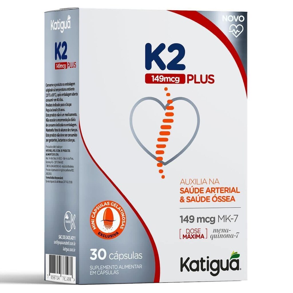 Vitamina K2 Plus 149mcg - 30 Cáspulas Gelatinosas - Katiguá
