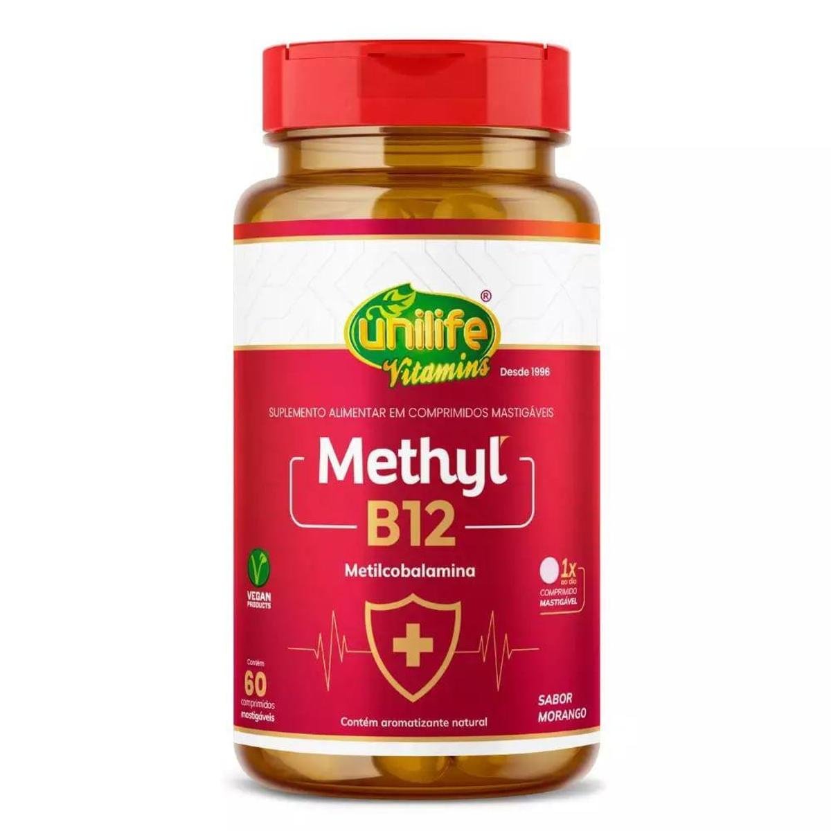 Vitamina Methyl B12 Mastigavel 450mg - Unilife
