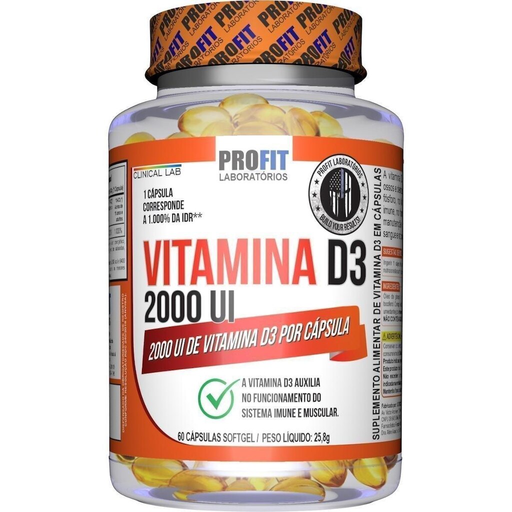 Vitamina Profit D3 2000 UI Colecalciferol - 60 Cáps