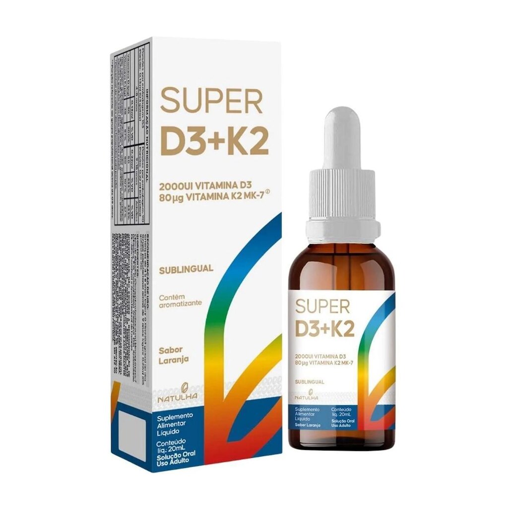 Vitamina Super D3+K2 Sublingual Laranja Natulha 20ml
