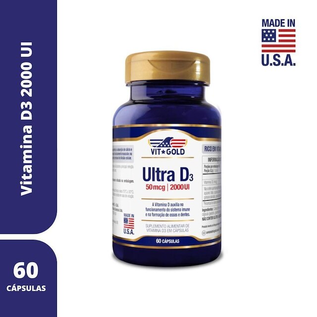 Vitamina Ultra D3 2.000 Ui Vitgold 60 cápsulas