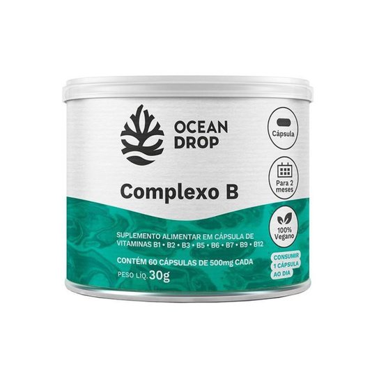 Vitaminas Complexo B Ocean Drop 60 Cápsulas 500mg Menor preço em Vitaminas Complexo B Ocean Drop 60 Cápsulas 500mg