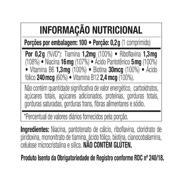 Vitaminas Complexo B Vitgold KIT 2x 100 Comprimidos