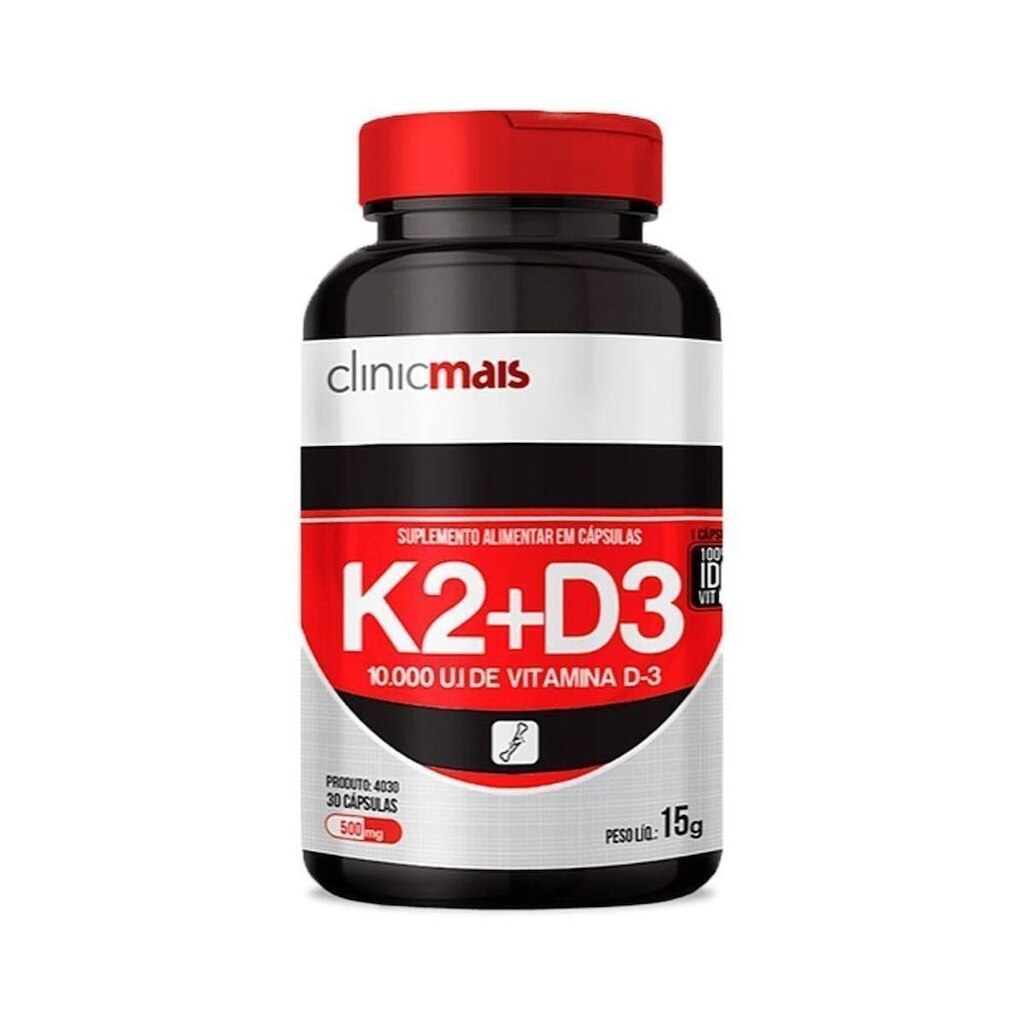 Vitaminas K2 + D3  Clinic Mais   30 Cápsulas
