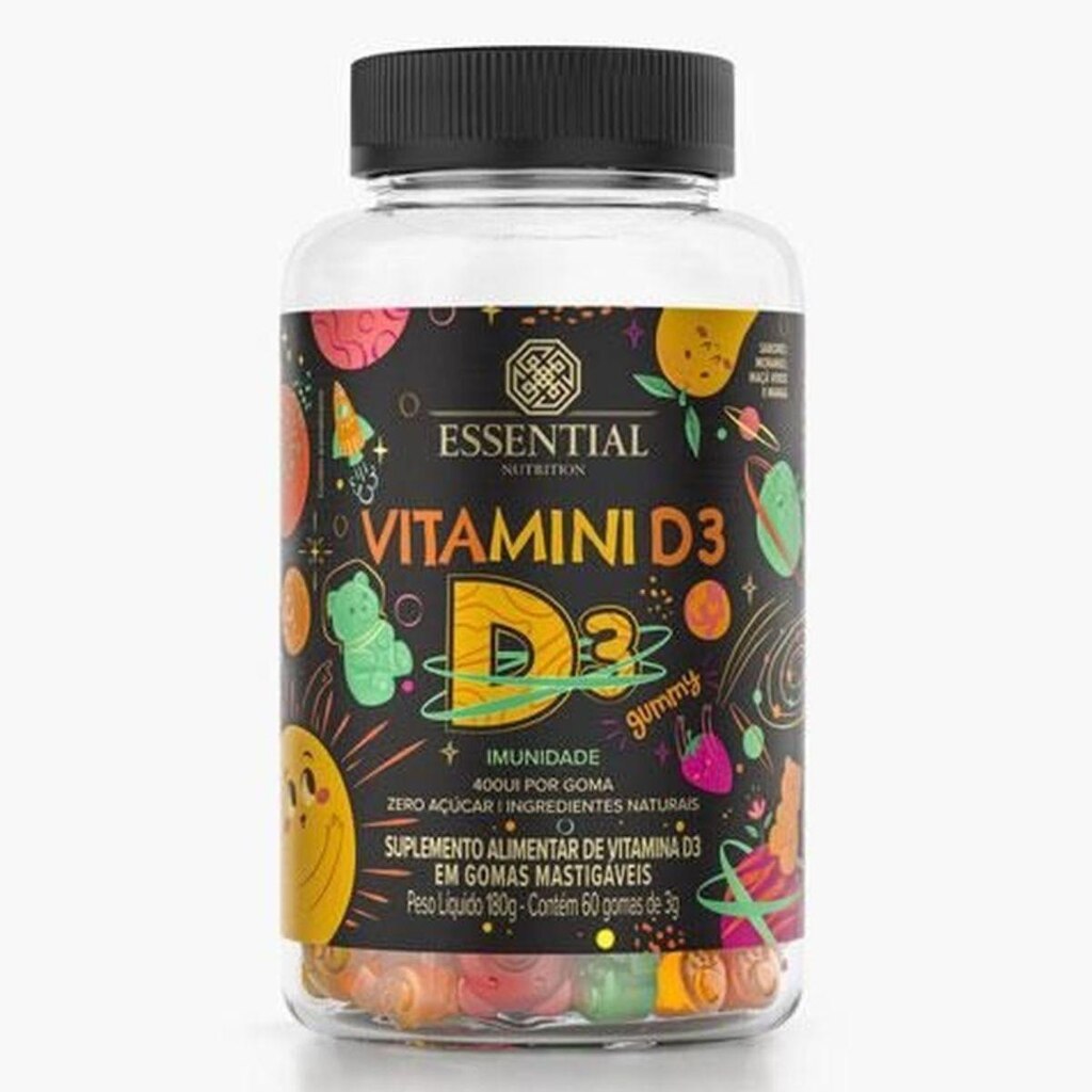 Vitamini D3 (60 gomas 3g) 180g Essential Nutrition