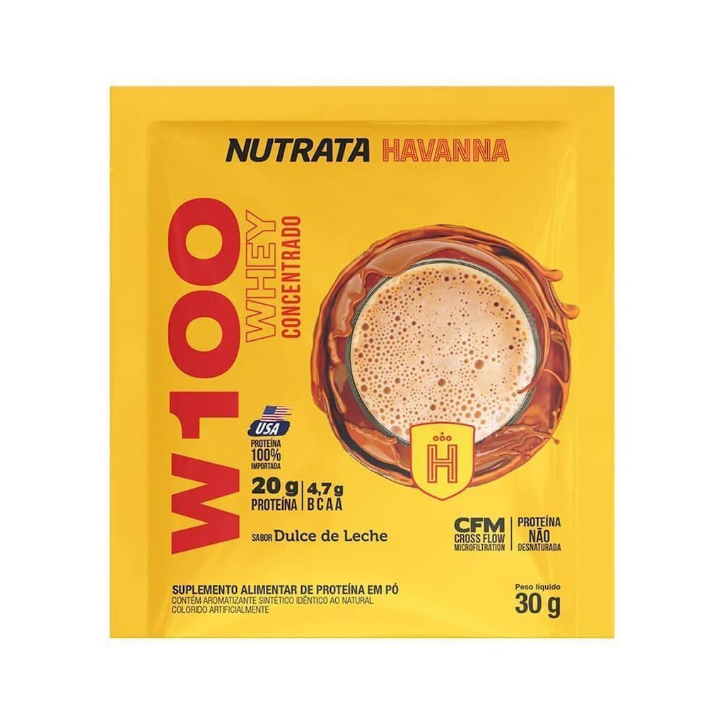 W100 Whey - 1 Sachê 30g Dulce de Leche Havanna - Nutrata