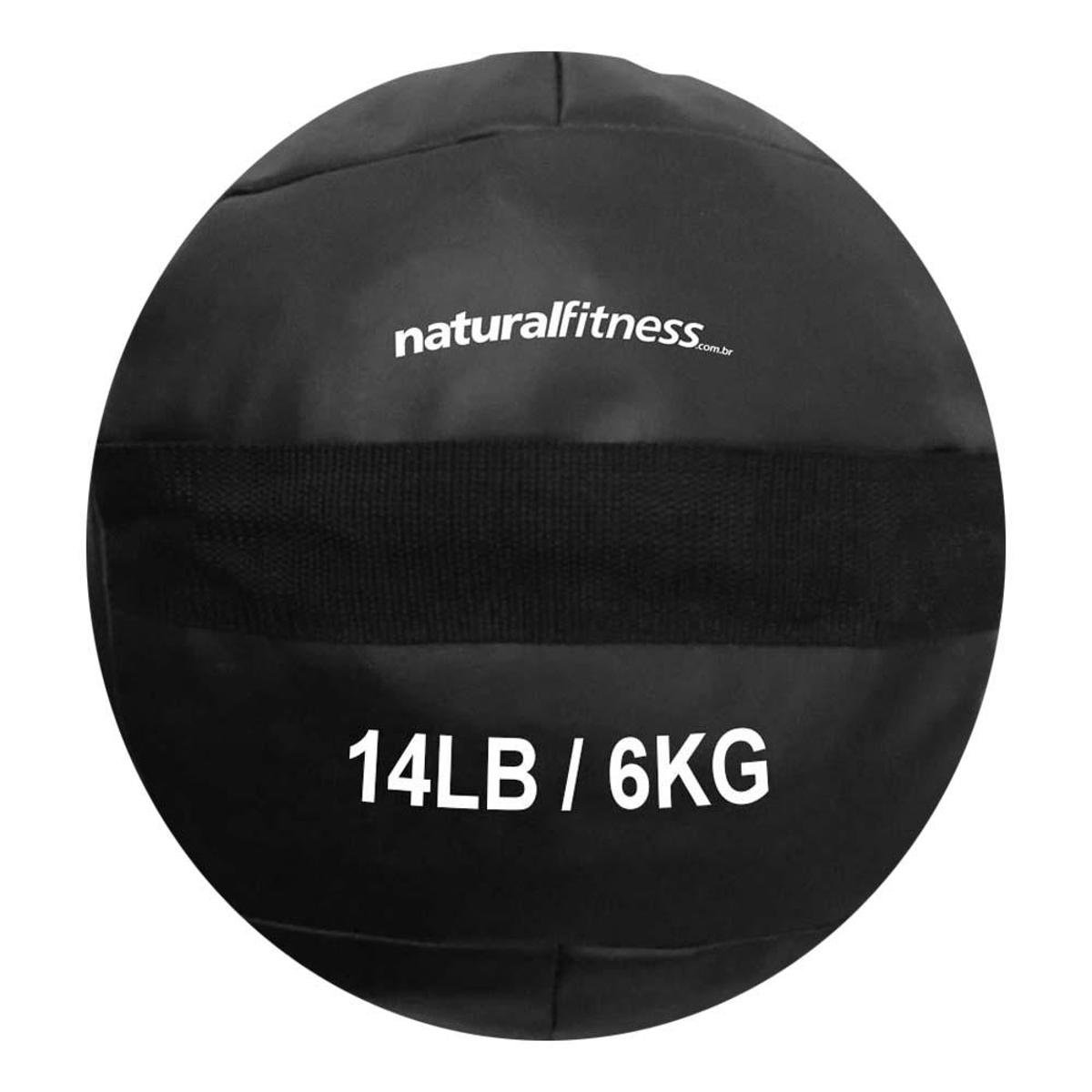 Wall Ball 6 Kg Natural Fitness Treinamento Funcional e Crossfit Preto